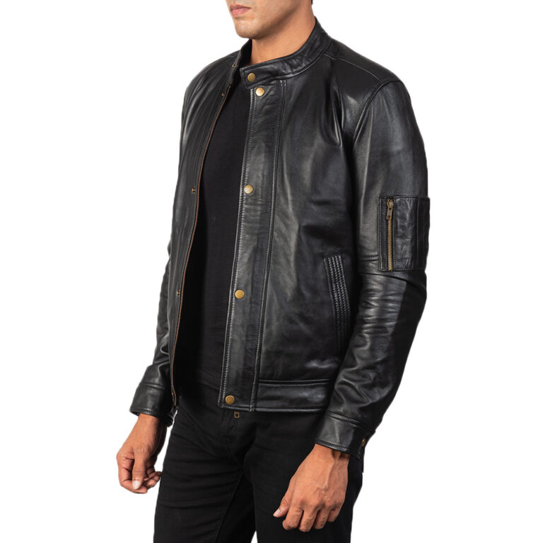 Mens Tea House Black Leather Jacket6199-3-1568638291994